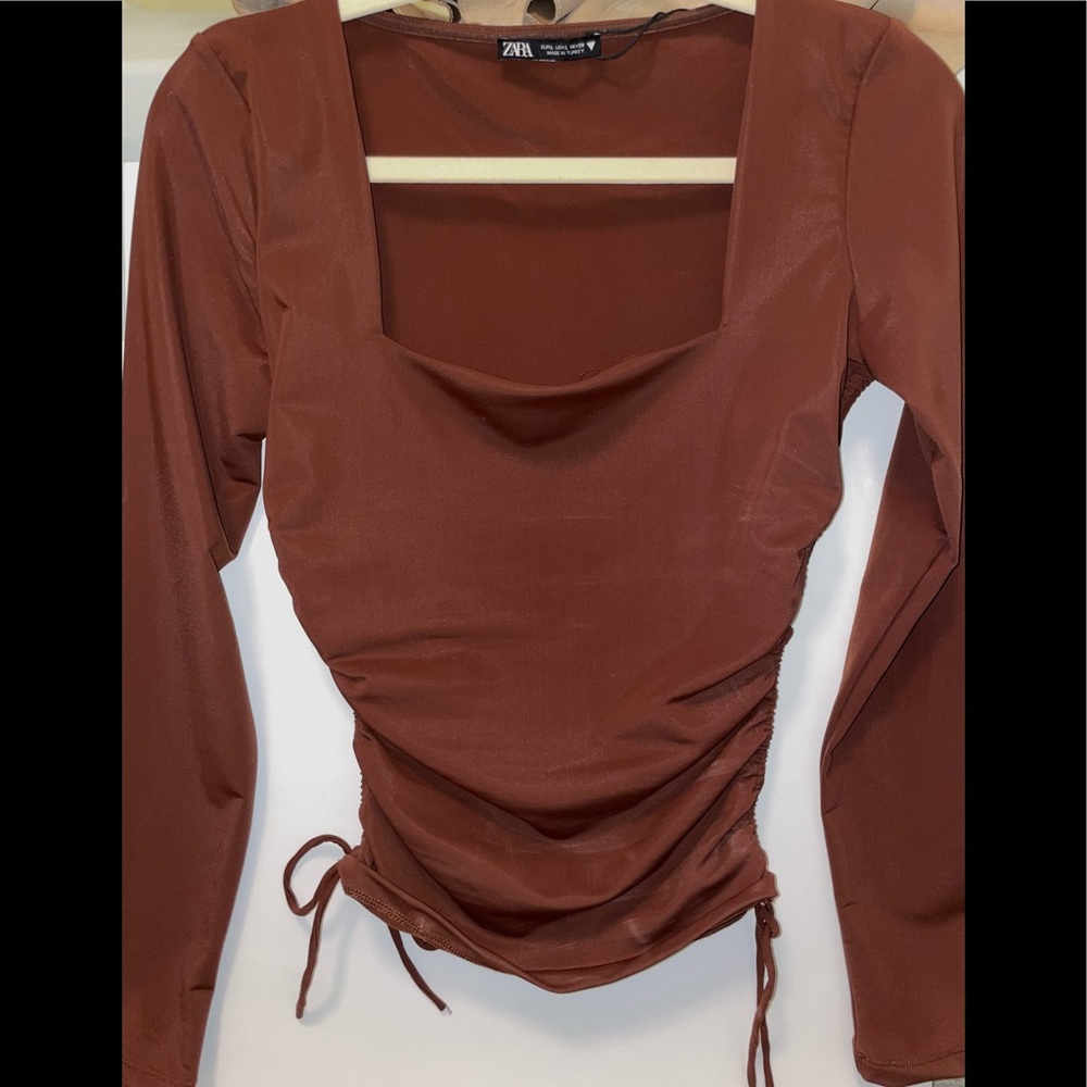 Zara Long Sleeve scrunch side top